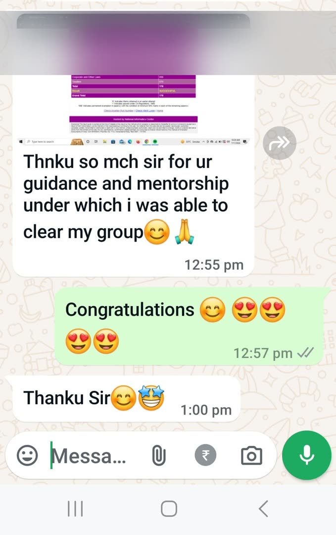 Student message
