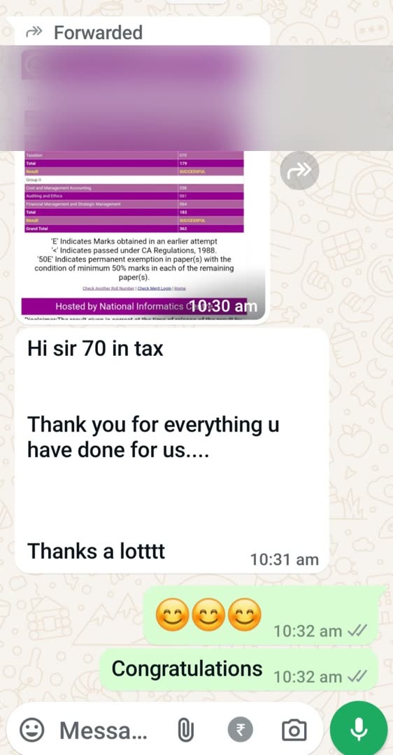 Student message