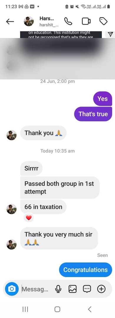 Student message