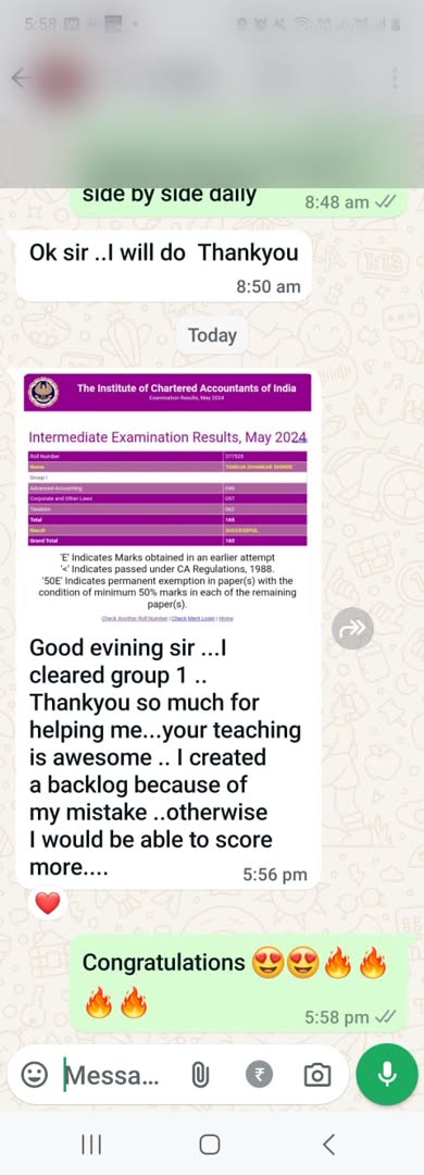 Student message