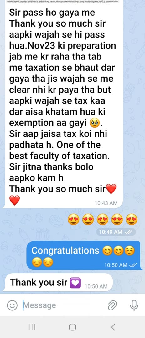 Student message