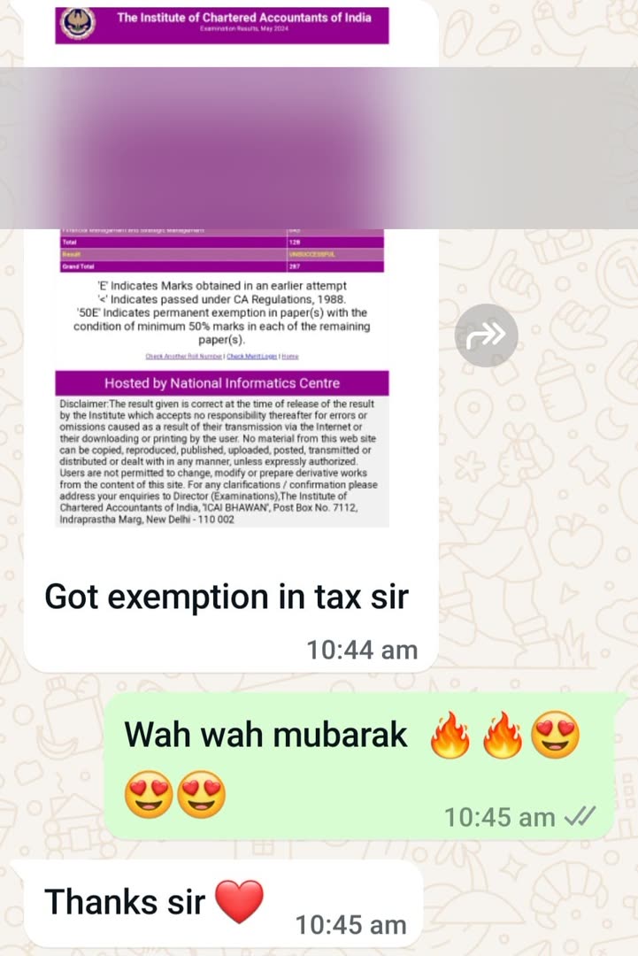 Student message