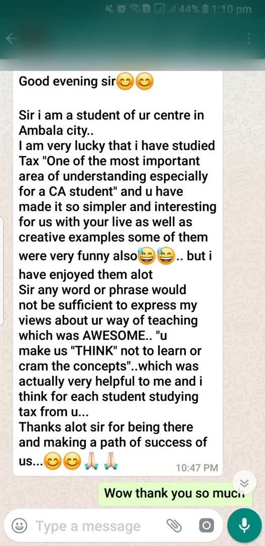 Student message