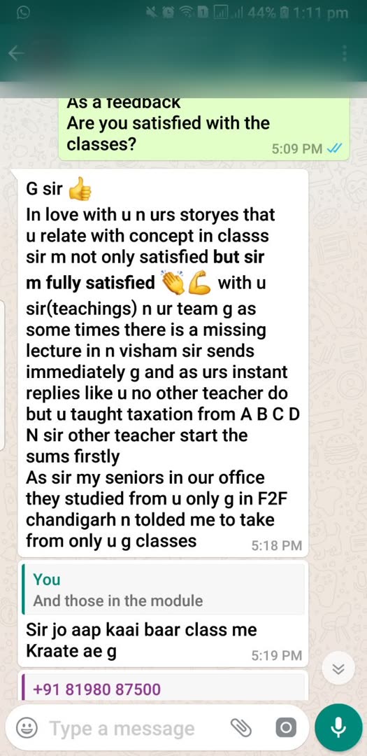 Student message
