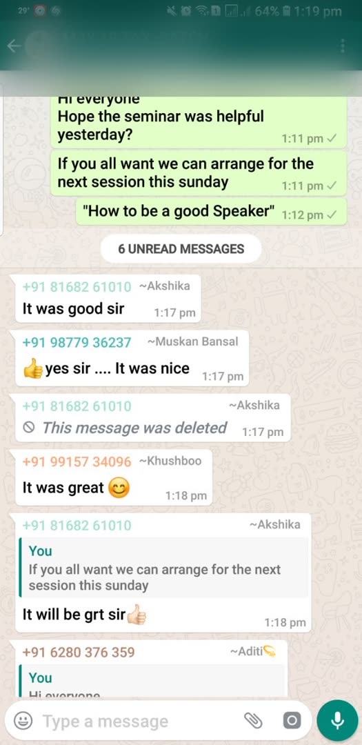 Student message