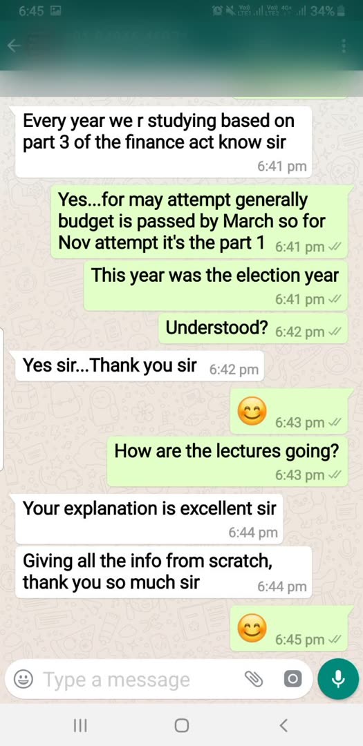 Student message