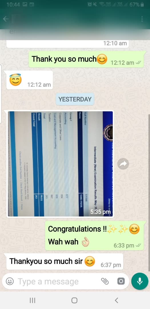 Student message