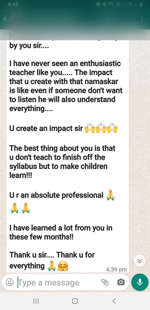 Student message