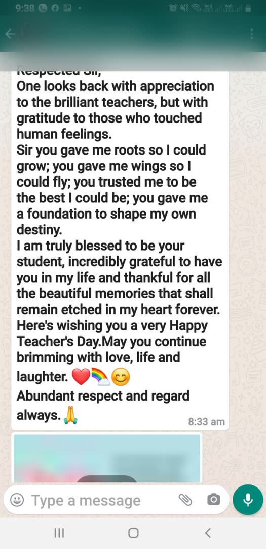 Student message