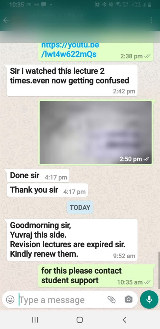 Student message