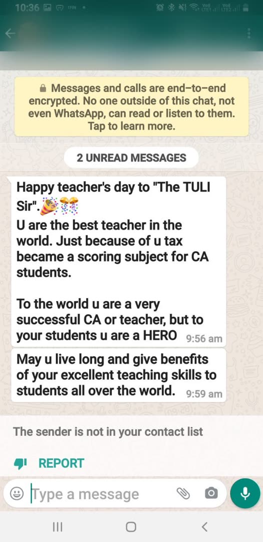Student message