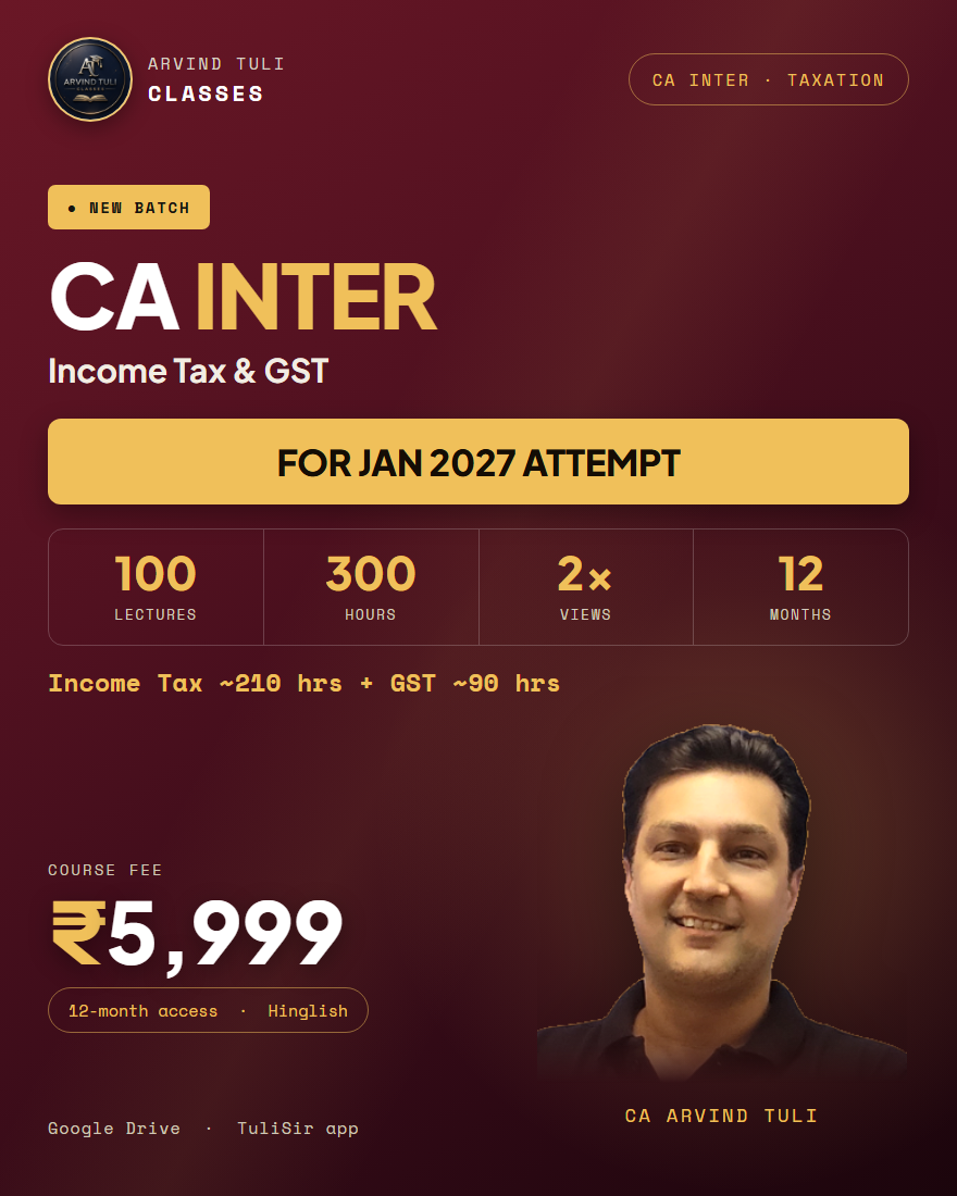 CA Inter Taxation — Jan 27 · 12-month